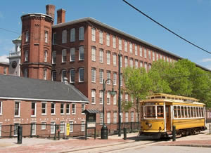 Front of boott mill in Lowell, MA