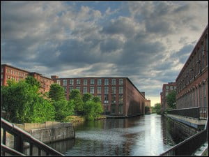 The Pawtucket Canal in Lowell, MA